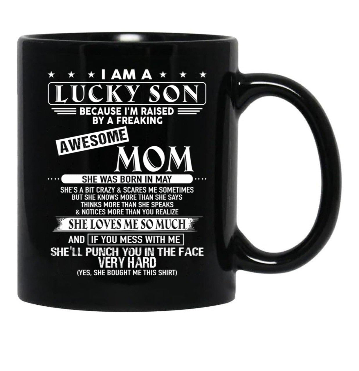 Birthday Mom Born In May Black Coffee Mug - Black