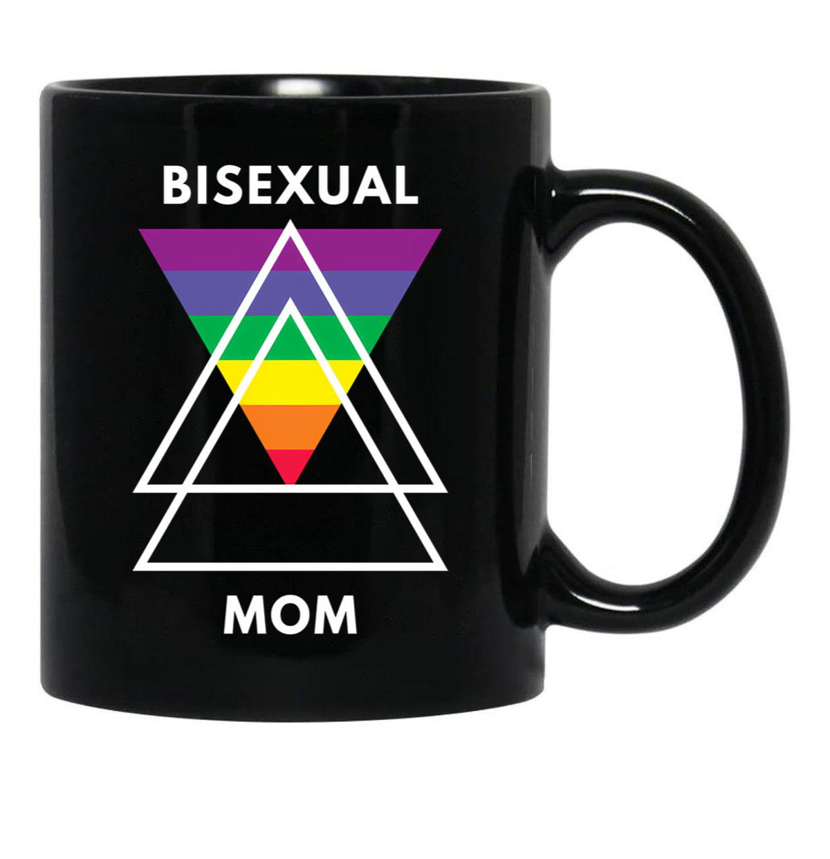 Bisexual Mom Black Coffee Mug, Gift Coffee Mug - Black