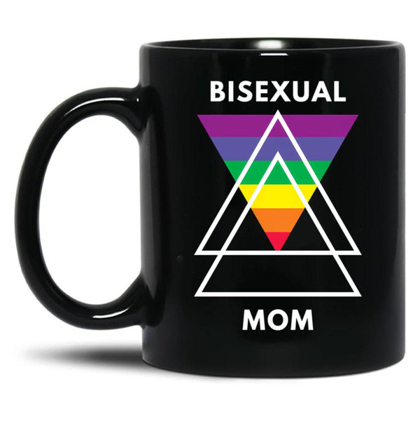 Bisexual Mom Black Coffee Mug, Gift Coffee Mug - Black