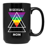 Bisexual Mom Black Coffee Mug, Gift Coffee Mug
