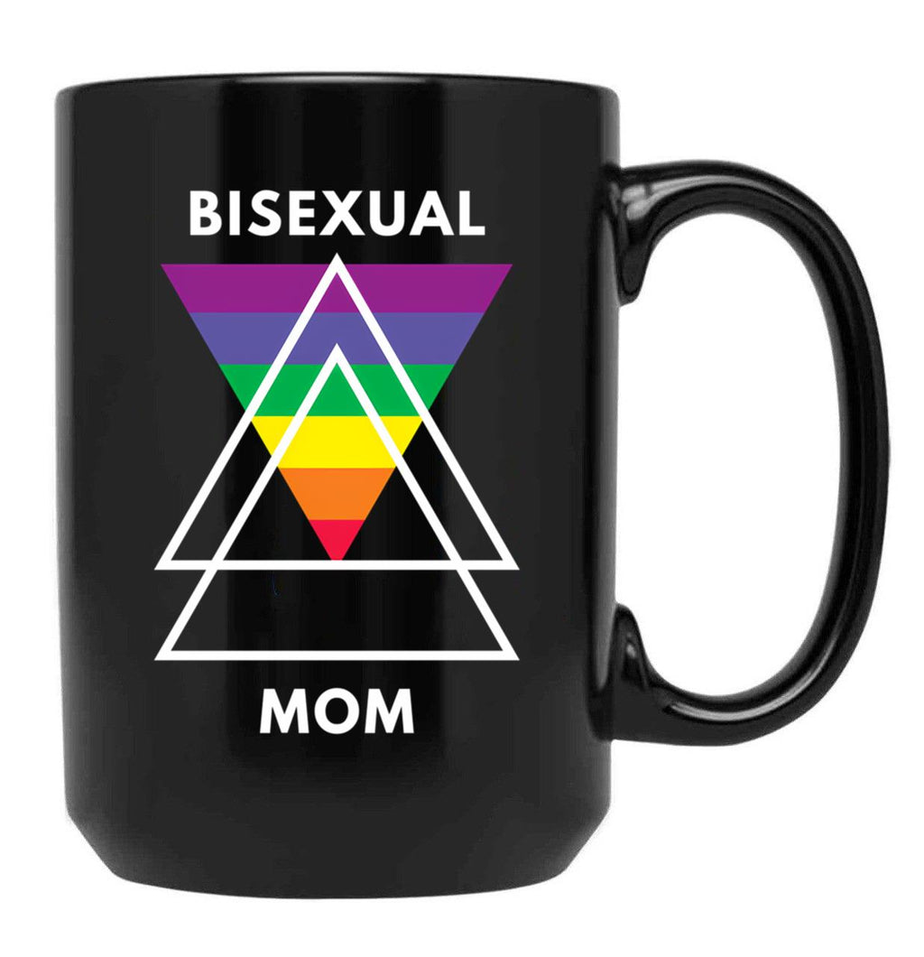 Bisexual Mom Black Coffee Mug, Gift Coffee Mug