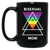 Bisexual Mom Black Coffee Mug, Gift Coffee Mug