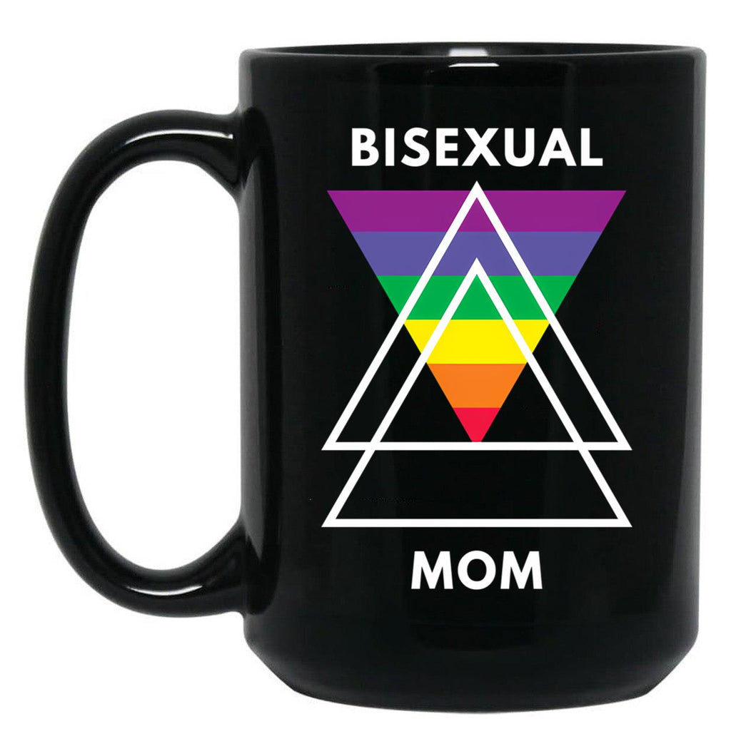 Bisexual Mom Black Coffee Mug, Gift Coffee Mug