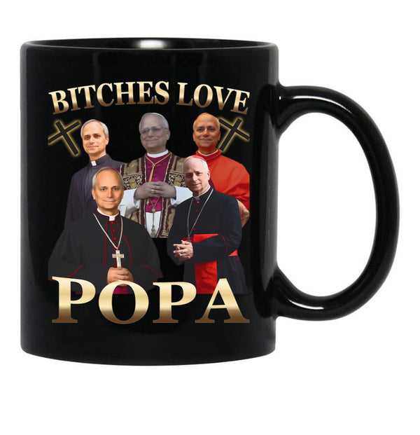 Love Popa Pope Leo Xiv 9 Black Coffee Mug - Black