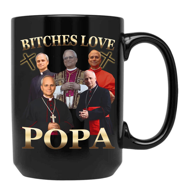 Love Popa Pope Leo Xiv 9 Black Coffee Mug - Black