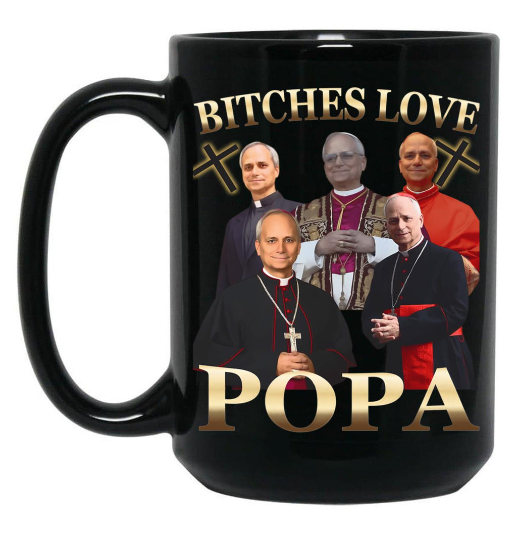Love Popa Pope Leo Xiv 9 Black Coffee Mug