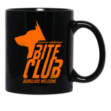 Bite Club - Cool German Shepherd (Distressed) Black Coffee Mug, Gift Coffee Mug - Black