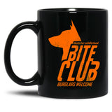 Bite Club - Cool German Shepherd (Distressed) Black Coffee Mug, Gift Coffee Mug - Black