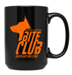 Bite Club - Cool German Shepherd (Distressed) Black Coffee Mug, Gift Coffee Mug