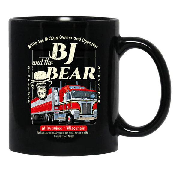 Bj And The Bear Trucking Company Black Coffee Mug, Gift Coffee Mug - Black