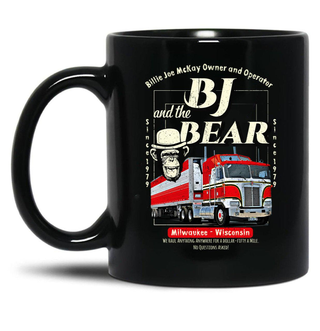 Bj And The Bear Trucking Company Black Coffee Mug, Gift Coffee Mug