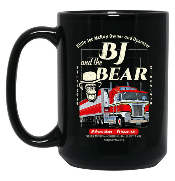 Bj And The Bear Trucking Company Black Coffee Mug, Gift Coffee Mug - Black