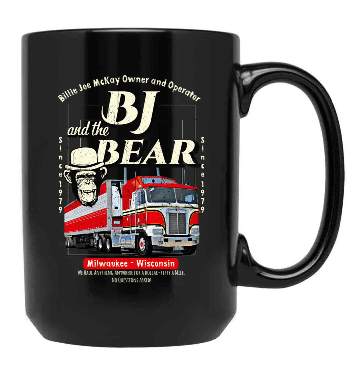 Bj And The Bear Trucking Company Black Coffee Mug, Gift Coffee Mug