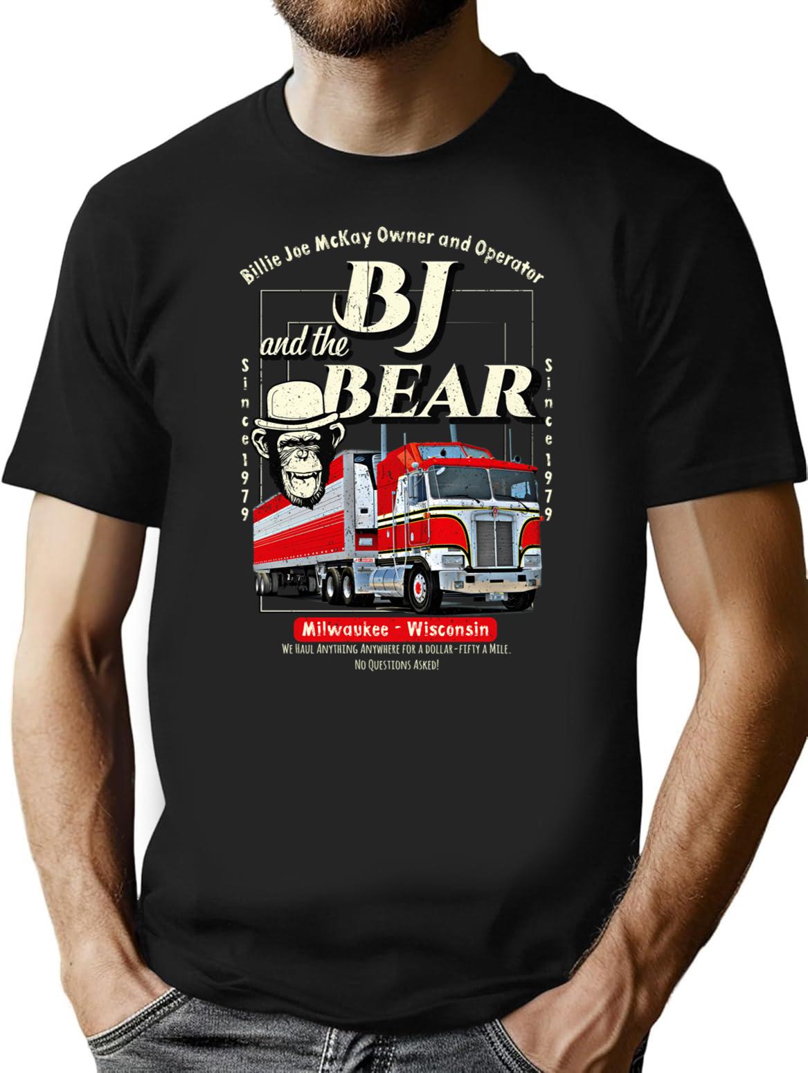 Bj And The Bear Trucking Company Premium Heavyweight Cotton T-Shirt - Black