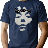 Bjork Homogenic Vintage Face Logo (Black White) T-Shirt for Men & Women, T-Shirts Graphic Tee - Navy