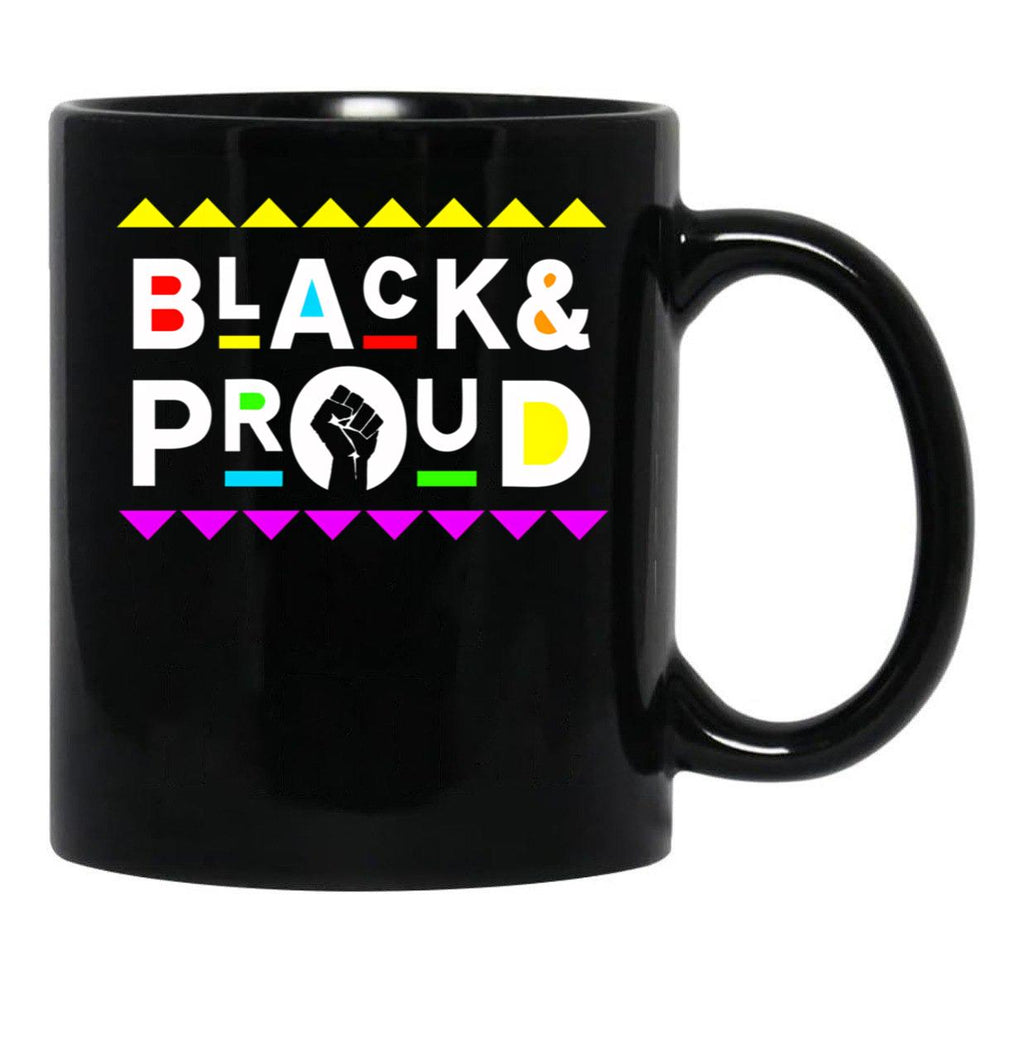 Black And Proud Afrocentric Martin Style Black Coffee Mug - Black