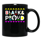 Black And Proud Afrocentric Martin Style Black Coffee Mug - Black