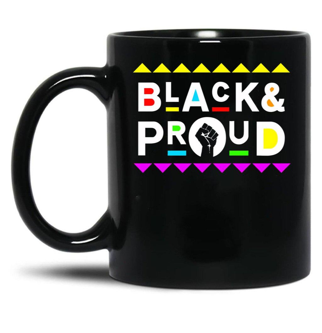 Black And Proud Afrocentric Martin Style Black Coffee Mug