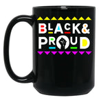 Black And Proud Afrocentric Martin Style Black Coffee Mug