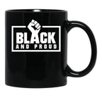 Black And Proud Fist Black Coffee Mug - Black