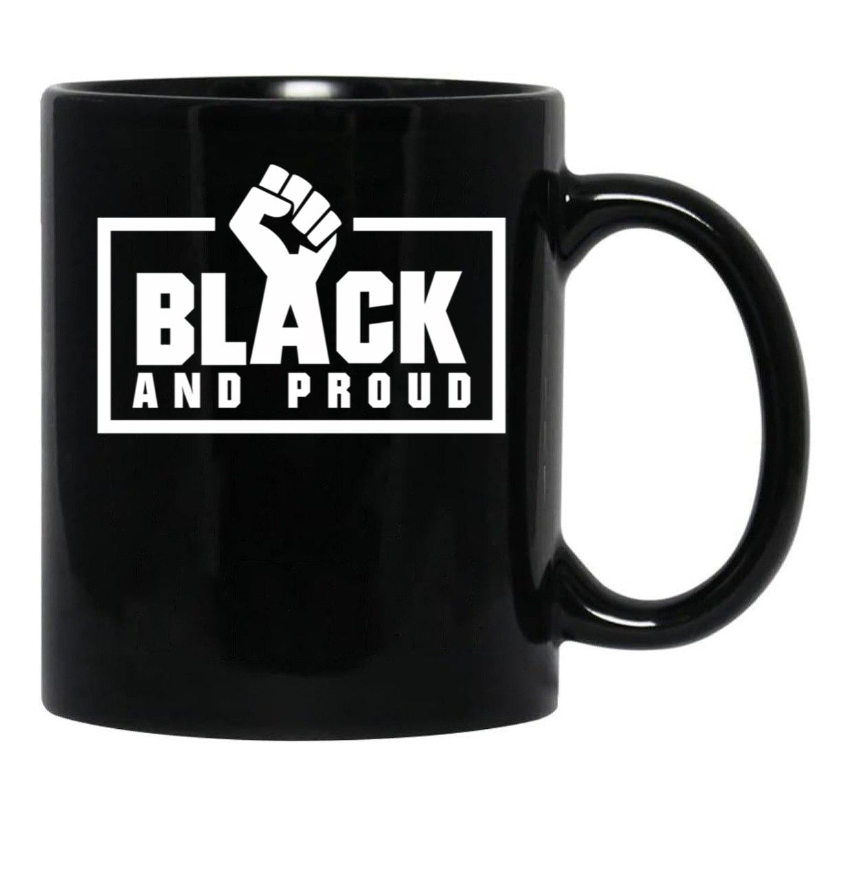 Black And Proud Fist Black Coffee Mug - Black