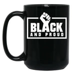 Black And Proud Fist Black Coffee Mug