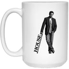 Black And White House Md Leaning With Cane House Text White Coffee Mug, Gift Coffee Mug