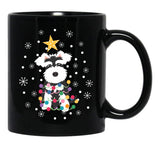 Black And White Miniature Schnauzer Christmas Tree Black Coffee Mug, Gift Coffee Mug - Black