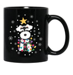 Black And White Miniature Schnauzer Christmas Tree Black Coffee Mug, Gift Coffee Mug - Black