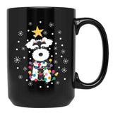 Black And White Miniature Schnauzer Christmas Tree Black Coffee Mug, Gift Coffee Mug