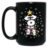 Black And White Miniature Schnauzer Christmas Tree Black Coffee Mug, Gift Coffee Mug