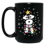 Black And White Miniature Schnauzer Christmas Tree Black Coffee Mug, Gift Coffee Mug