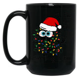 Black Cat Christmas It Is Fine I Am Fine Everything Is Fine Black Coffee Mug, Gift Coffee Mug