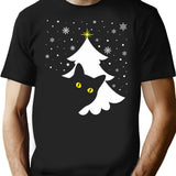 Black Cat Christmas Tree Gift For Cat Lovers T-Shirt for Men & Women, T-Shirts Graphic Tee - Black
