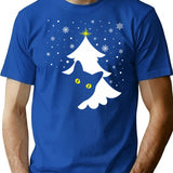 Black Cat Christmas Tree Gift For Cat Lovers T-Shirt for Men & Women, T-Shirts Graphic Tee - Blue