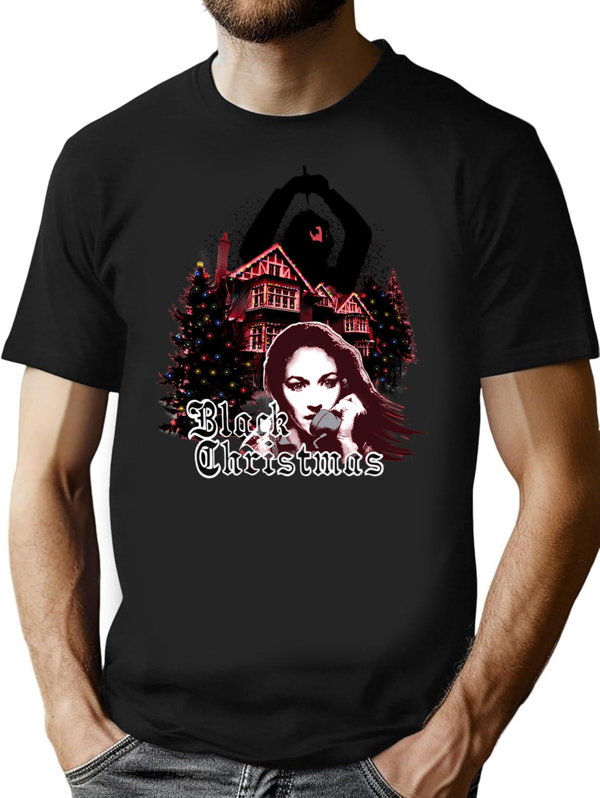 Black Christmas T-Shirt for Men & Women, T-Shirts Graphic Tee - Black