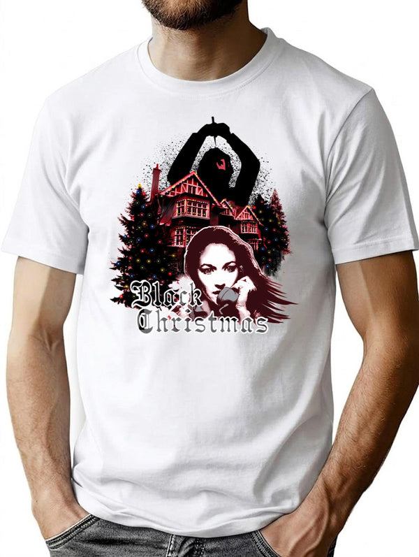 Black Christmas T-Shirt for Men & Women, T-Shirts Graphic Tee - White