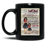 Black Daughter To My Mom Mothers Day Meaning Quotes Black Coffee Mug