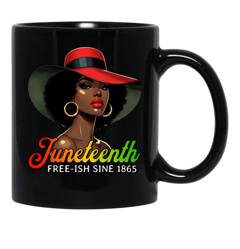 Black Freedom Juneteenth Celebration Freedom Day 1865 Black Coffee Mug - Black