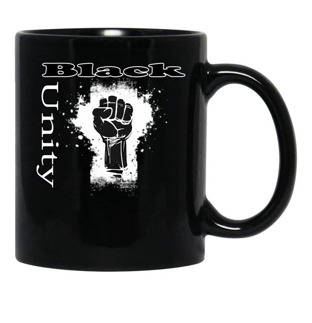 Black Is Unity Power Fist Sign Black History Stronger Together Yes We Can United We Stand Black Coffee Mug - Black