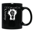 Black Is Unity Power Fist Sign Black History Stronger Together Yes We Can United We Stand Black Coffee Mug - Black