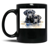 Black Lab Pics Cool Black Lab Puppies Water Color Amazing Black Puppy Merchandise Black Coffee Mug, Gift Coffee Mug - Black