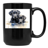 Black Lab Pics Cool Black Lab Puppies Water Color Amazing Black Puppy Merchandise Black Coffee Mug, Gift Coffee Mug