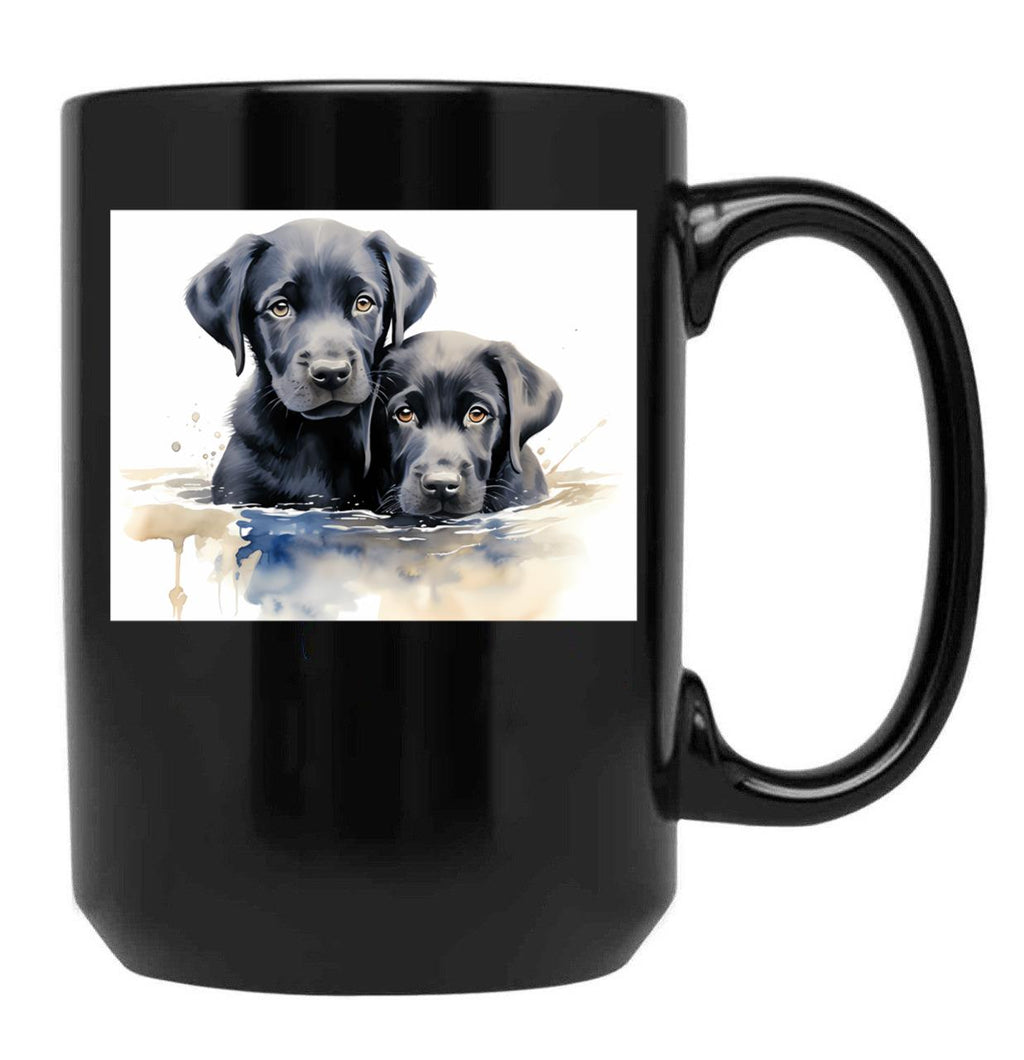 Black Lab Pics Cool Black Lab Puppies Water Color Amazing Black Puppy Merchandise Black Coffee Mug, Gift Coffee Mug