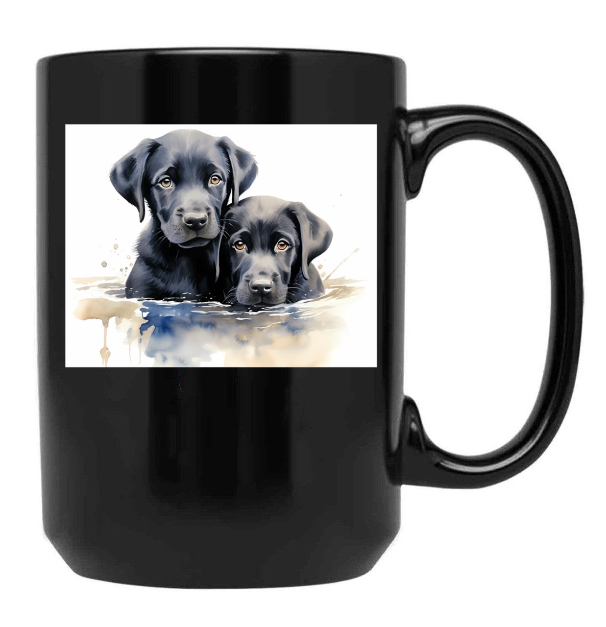 Black Lab Pics Cool Black Lab Puppies Water Color Amazing Black Puppy Merchandise Black Coffee Mug, Gift Coffee Mug