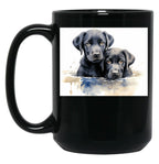 Black Lab Pics Cool Black Lab Puppies Water Color Amazing Black Puppy Merchandise Black Coffee Mug, Gift Coffee Mug