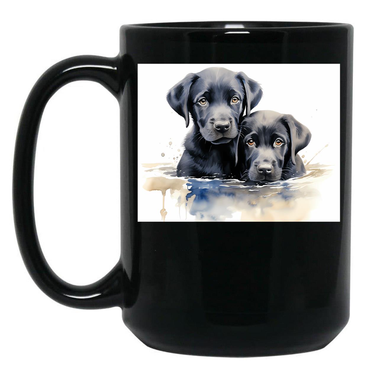 Black Lab Pics Cool Black Lab Puppies Water Color Amazing Black Puppy Merchandise Black Coffee Mug, Gift Coffee Mug