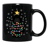 Black Labradoodle Christmas Tree Black Coffee Mug, Gift Coffee Mug - Black