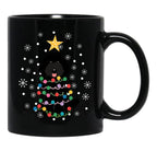 Black Labradoodle Christmas Tree Black Coffee Mug, Gift Coffee Mug - Black