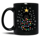 Black Labradoodle Christmas Tree Black Coffee Mug, Gift Coffee Mug - Black